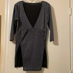 Gray glitter party dress